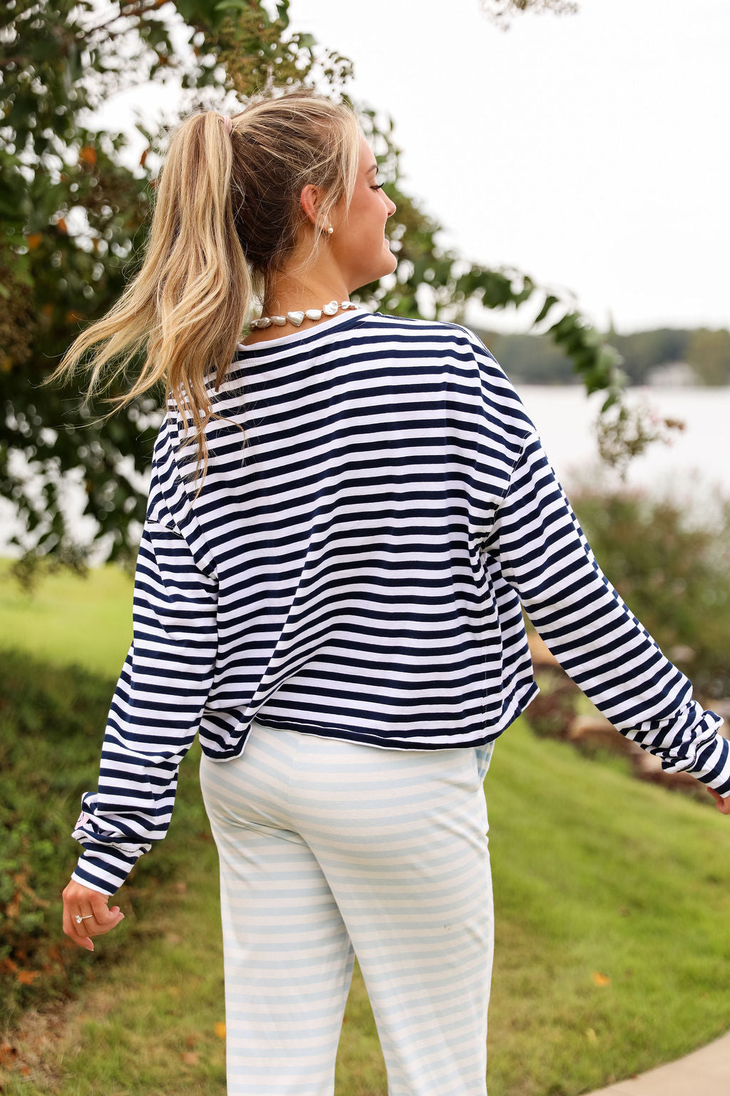 デミリー Cotton Striped Long Sleeve  Tee デミリー Cotton Striped Long Sleeve Tee