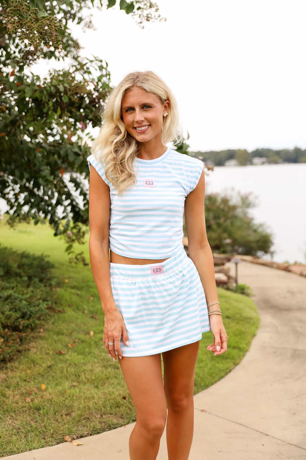 Stripe Coco Mini Skirt - Tiffany Blue – cocolillys