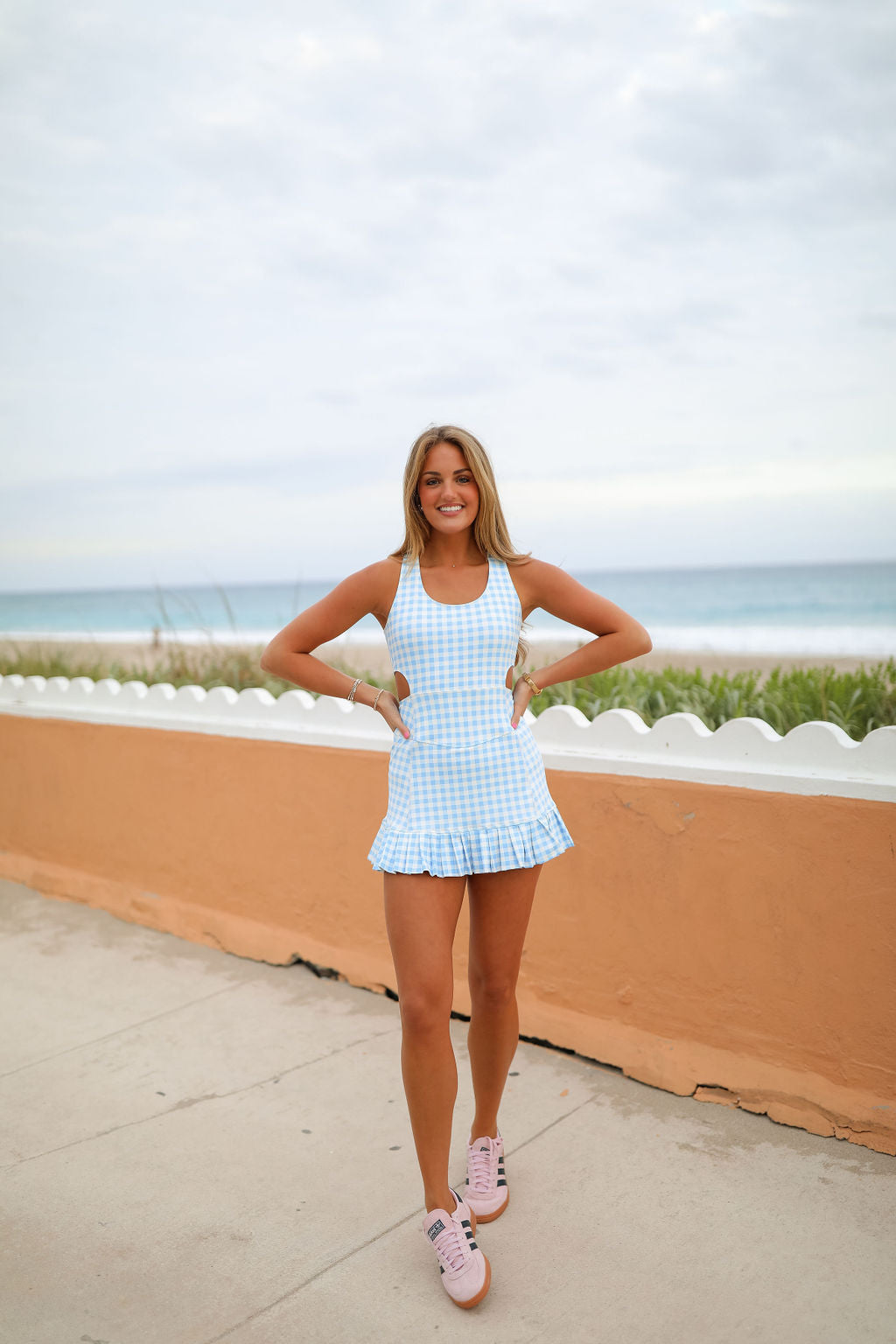 Meg Athletic Dress - Blue Gingham – cocolillys