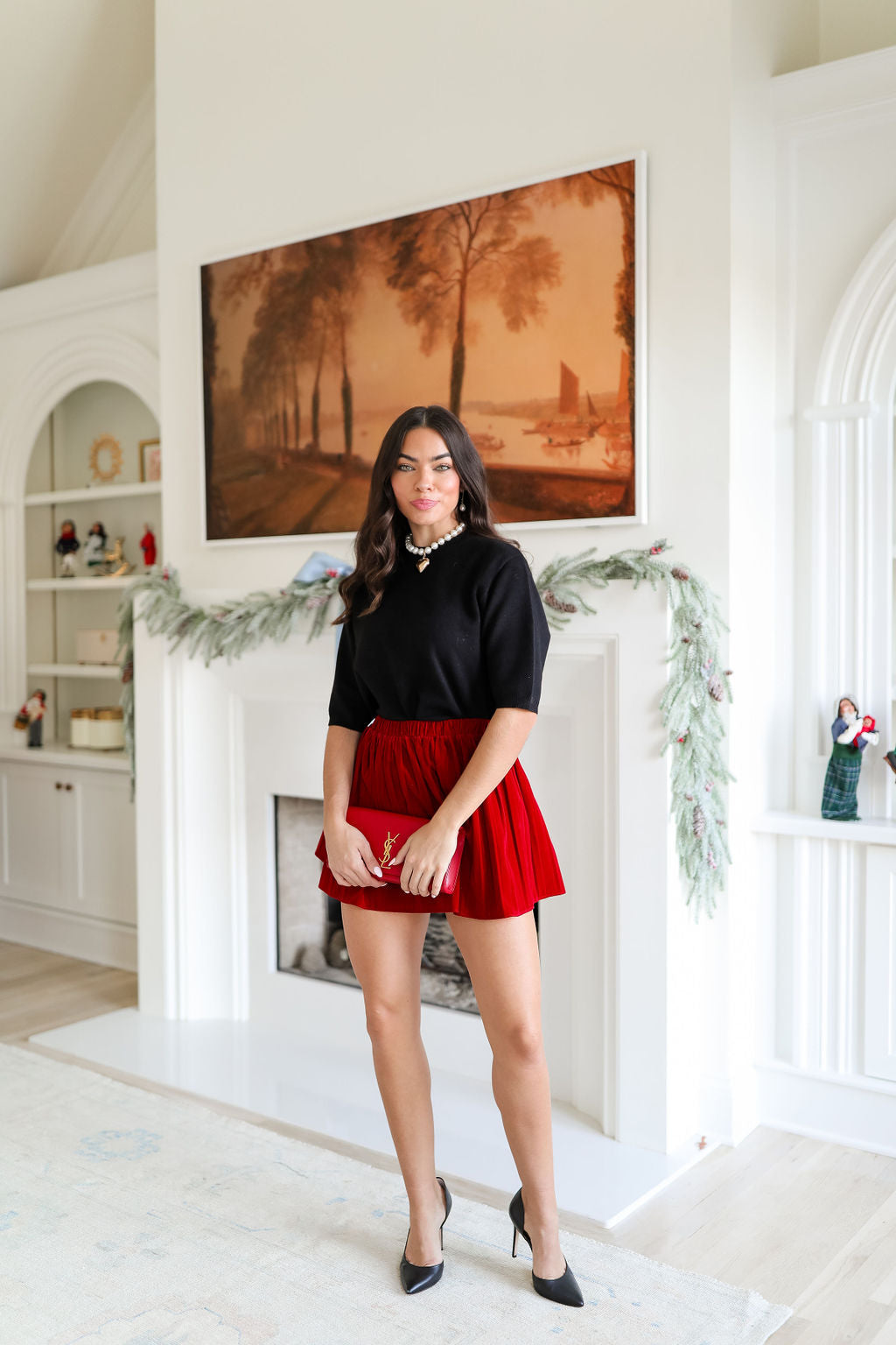 Aria Velvet Skirt - Red – cocolillys