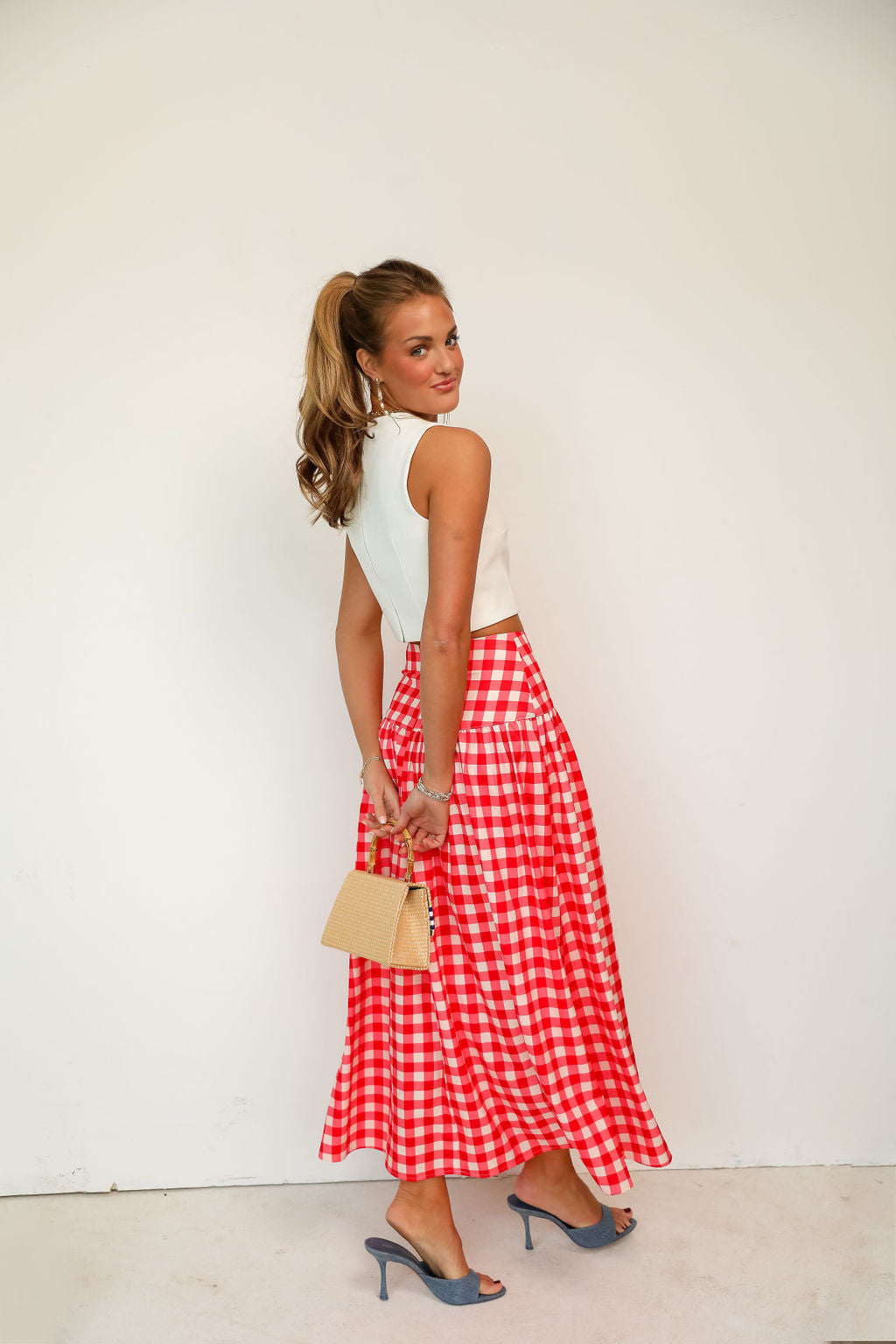 Coco Maxi Skirt - Red Check – cocolillys