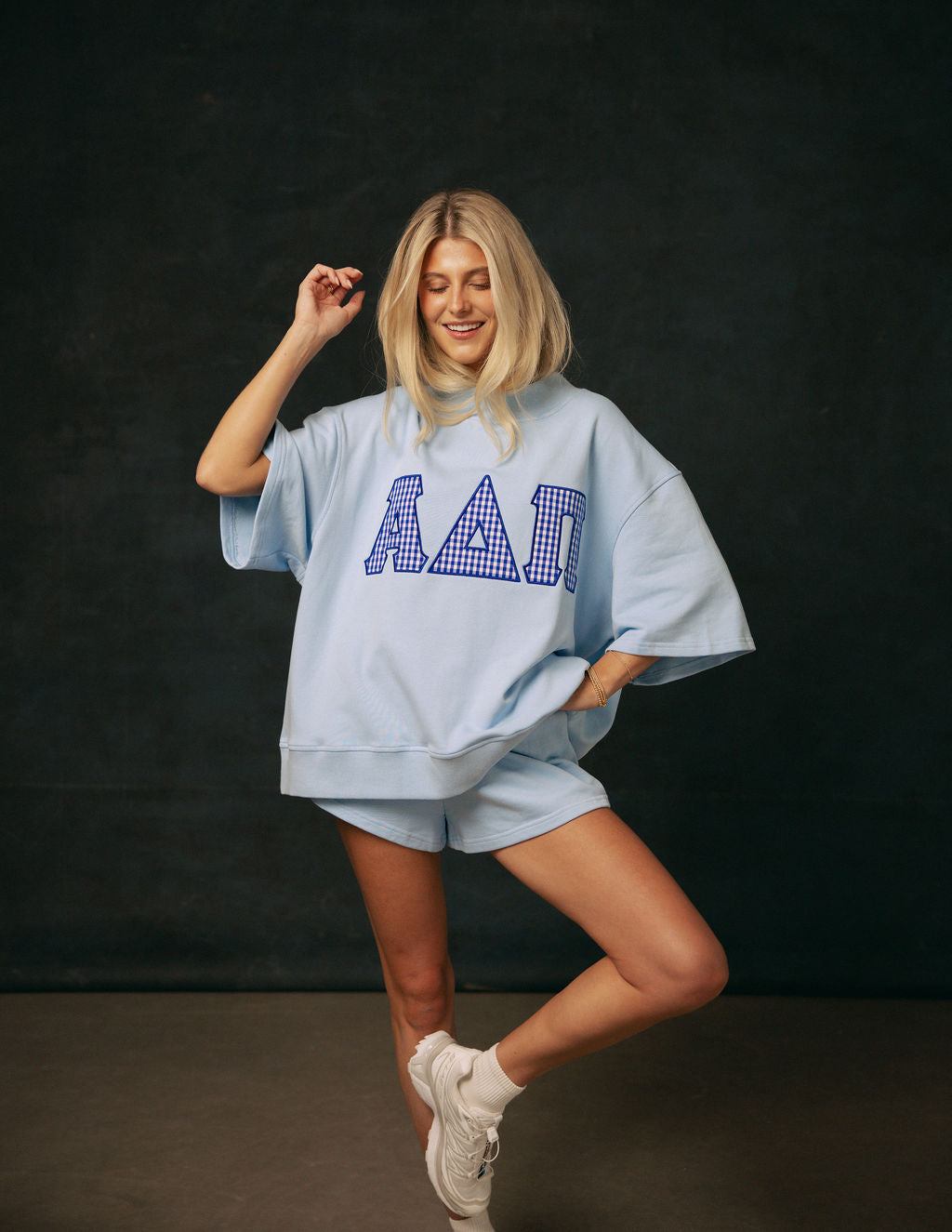 PREORDER GREEK Alpha Delta Pi Varsity Short - Diamond Blue
