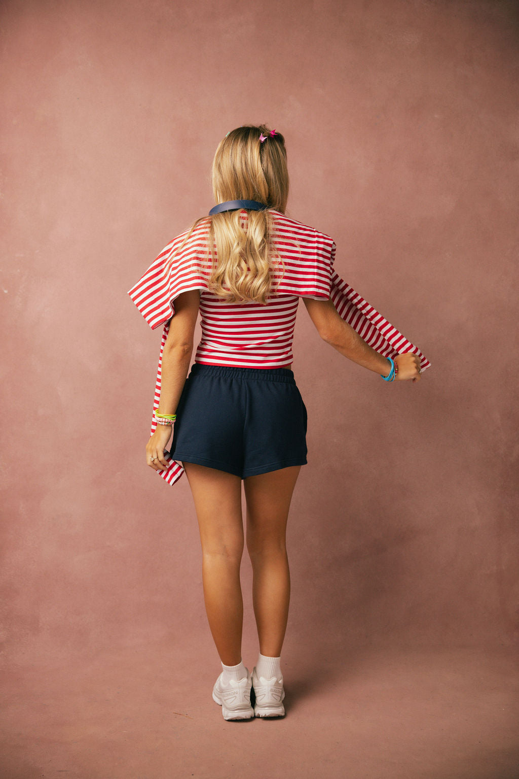 Stripe Oversized Long Sleeve Tee - Cherry Red – cocolillys