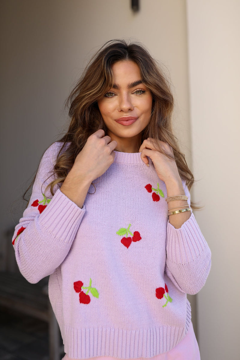 Cherry Pick Sweater by Lisa Todd - Candy Ice