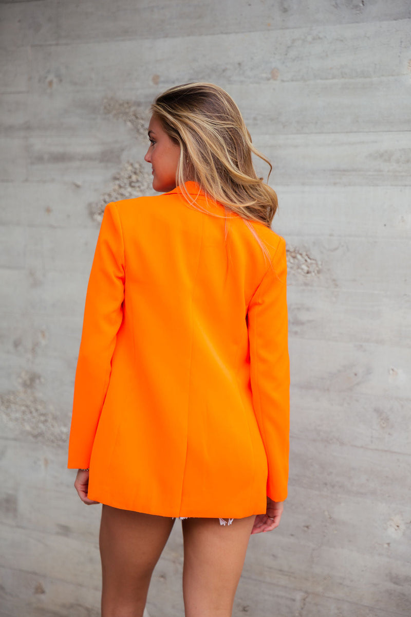 Neon Davis Blazer -  Orange
