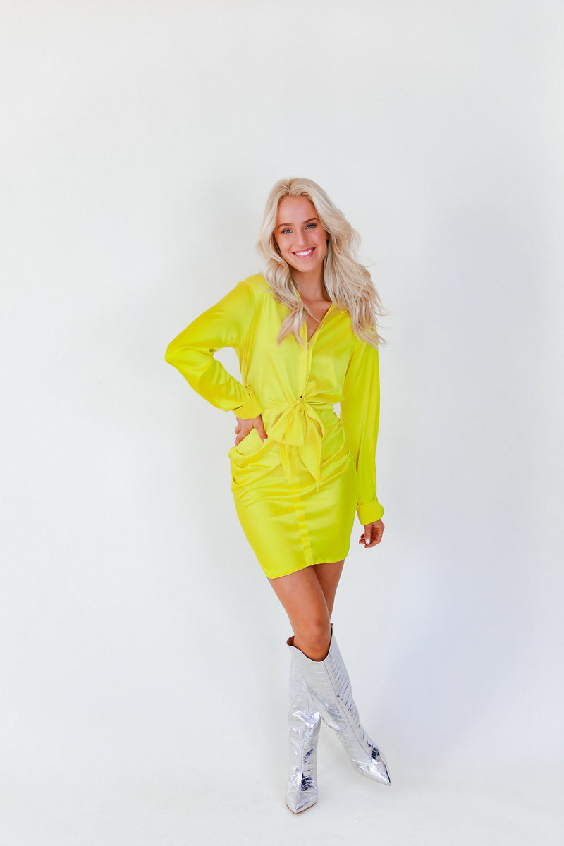 Priscilla Shirt Dress - Yellow