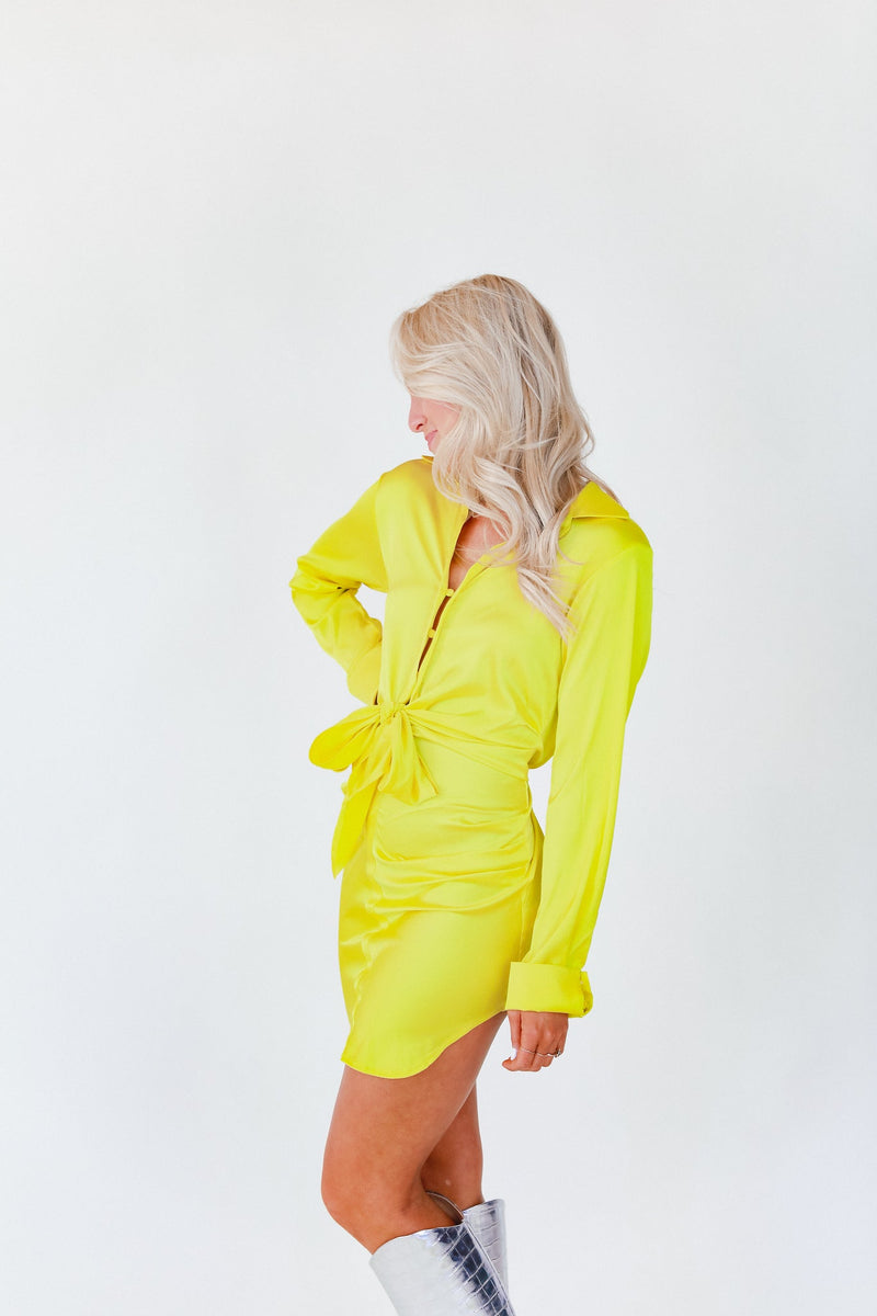 Priscilla Shirt Dress - Yellow